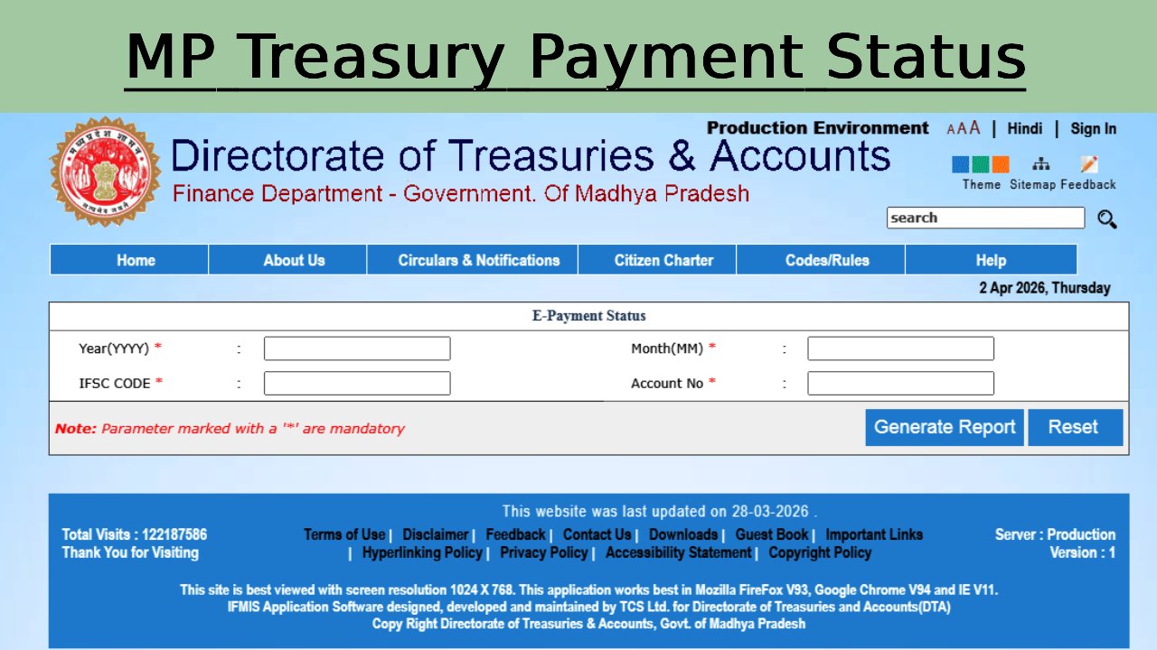 mp treasury payment status report